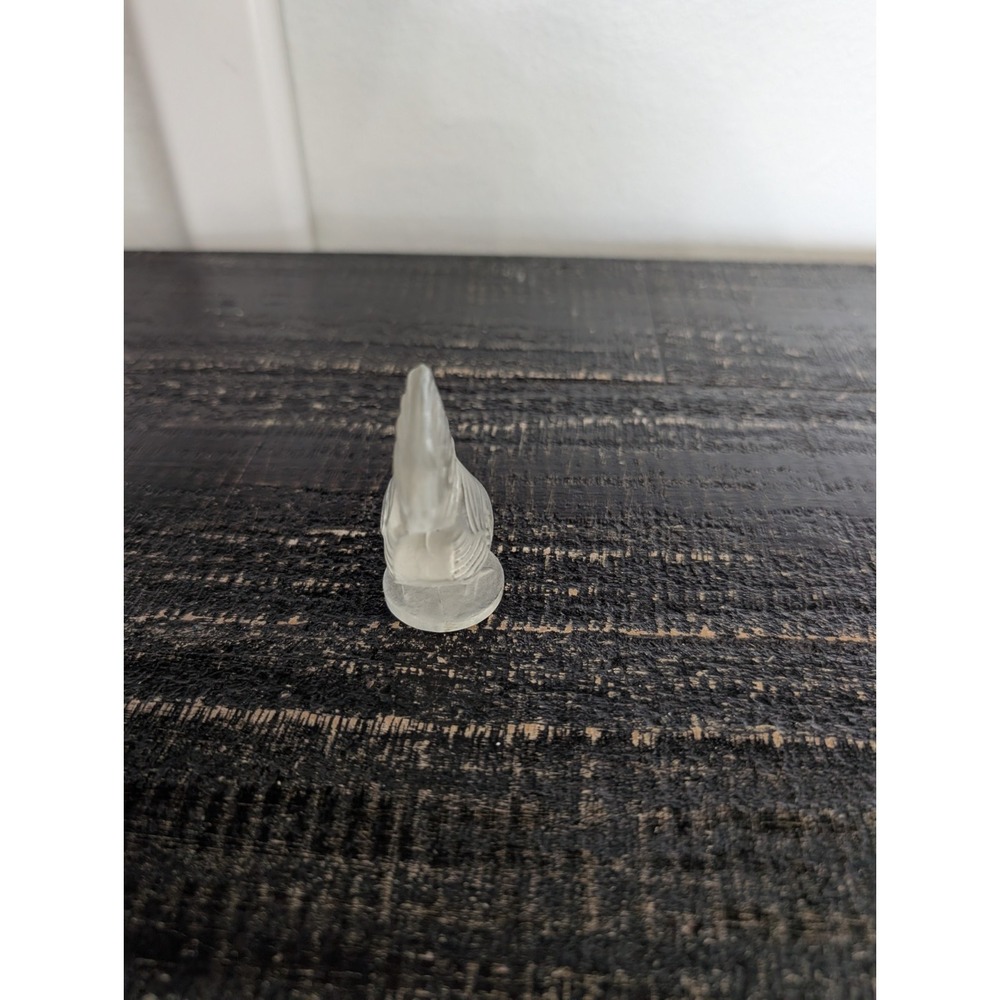 Lalique Rooster Stamp Signed Frosted Glass Statue France 2.5" RARE *READ* - Picture 4 of 11